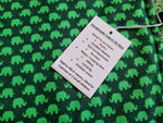 Green Elephant Print Handmade Waterproof Base Sit Mat - Great for Picnics