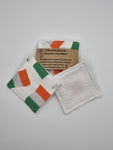 Set of 6 Irish Tricolour Flag Patriotic Print Handmade Reusable Make Up Remover Pads