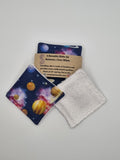 Set of 6 Space & Planet Theme Print Handmade Reusable Make Up Remover Pads