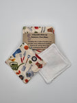 Set of 6 Garden Theme Print Handmade Reusable Make Up Remover Pads