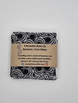 Set of 6 Grey & Black Psychadelic Retro Circle Print Handmade Reusable Make Up Remover Pads