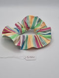 S1320 - Multicolour Stripe Print Handmade Fabric Hair Scrunchies