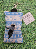 Blue & White Scandi Christmas Print Handmade Doggie Doo / Puppy Poop Bag Holder Pouch