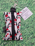 Fun Christmas Penguin Print Handmade Doggie Doo / Puppy Poop Bag Holder Pouch