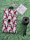 Fun Christmas Penguin Print Handmade Doggie Doo / Puppy Poop Bag Holder Pouch