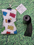 Multicoloured Gummy Bear Sweet Print Handmade Doggie Doo / Puppy Poop Bag Holder Pouch
