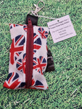 Union Jack Flag Heart Patriotic Print Handmade Doggie Doo / Puppy Poop Bag Holder Pouch