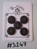 #3247 Lot of 5 Black Buttons