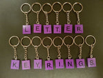 Purple Handmade Alphabet Letter Keyrings