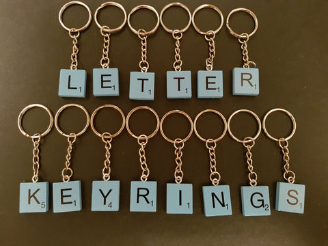 Light Blue Handmade Alphabet Letter Keyrings