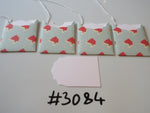 Set of 4 No. 3084 Pale Blue with Santa Hats Unique Handmade Gift Tags