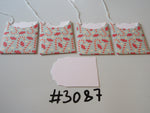 Set of 4 No. 3087 Pale Blue with Christmas Sweets & Candy Canes Unique Handmade Gift Tags