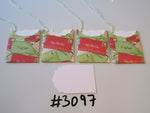 Set of 4 No. 3097 Christmas Envelopes - Master Polar Bear & Mr Bear Unique Handmade Gift Tags
