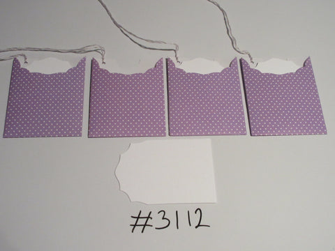 Set of 4 No. 3112 Purple with White Dots Unique Handmade Gift Tags