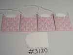 Set of 4 No. 3120 Pink with Llamas Unique Handmade Gift Tags