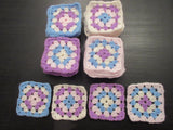 Set of 36 Handmade Crochet Squares - Pastels