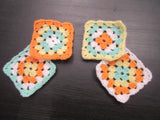 Set of 36 Handmade Crochet Squares - Sherbet Colours