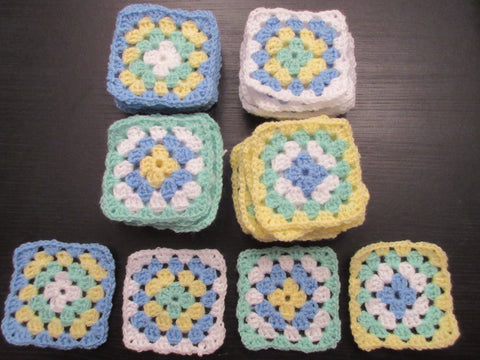 Set of 36 Handmade Crochet Squares - Buttercup Colours