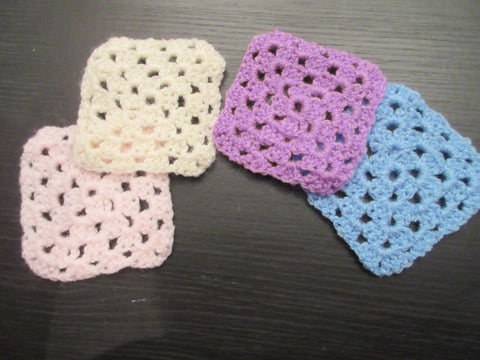 Set of 36 Handmade Crochet Squares - Pastels Block Colours