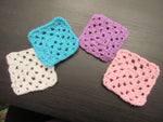 Set of 36 Handmade Crochet Squares - Pinks/Blues Block Colours