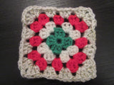 Set of 36 Handmade Crochet Squares - Christmas Colours