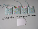 Set of 4 No.2031 Aqua with Pink, Green, White Crosses Unique Handmade Gift Tags