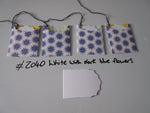 Set of 4 No.2040 White with Dark Blue Flowers Unique Handmade Gift Tags