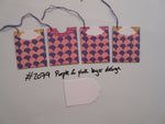 Set of 4 No.2079 Purple & Pink Layer Design Unique Handmade Gift Tags