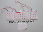 Set of 4 No.2096 White with Purple Stars Unique Handmade Gift Tags