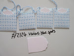 Set of 4 No.2124 Various Blue Spots Unique Handmade Gift Tags