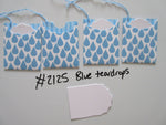 Set of 4 No.2125 Blue Teardrops Unique Handmade Gift Tags