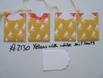 Set of 4 No.2130 Yellow with White Sail Boats Unique Handmade Gift Tags