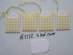 Set of 4 No.2132 4 Leaf Clover Unique Handmade Gift Tags