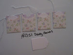 Set of 4 No.2151 Dainty Flowers Unique Handmade Gift Tags