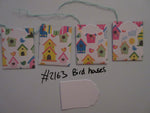 Set of 4 No.2163 Birdhouses Unique Handmade Gift Tags