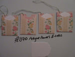 Set of 4 No.2170 Antique Flowers & Trellis Unique Handmade Gift Tags