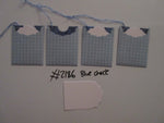 Set of 4 No.2186 Blue Check Unique Handmade Gift Tags