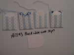 Set of 4 No.2193 Blue & White Circle Stripes Unique Handmade Gift Tags