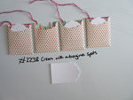 Set of 4 No.2238 Cream with Aubergine Spots Unique Handmade Gift Tags