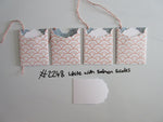 Set of 4 No.2248 White with Salmon Scales Unique Handmade Gift Tags