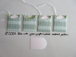 Set of 4 No.2285 Blue with Green Purple & White Abstract Unique Handmade Gift Tags