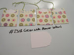 Set of 4 No.2318 Cream with Flower Buttons Unique Handmade Gift Tags