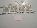 Set of 4 No.2328 White with Green Merry Christmas Unique Handmade Gift Tags