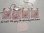 Set of 4 No.2342 Pale Grey with Red Candy Canes Christmas Unique Handmade Gift Tags