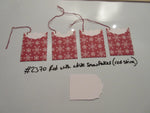 Set of 4 No.2370 Red with White Snowflakes (red string) Unique Handmade Gift Tags