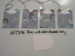 Set of 4 No.2396 Blue with Blue Shaded Holly Unique Handmade Gift Tags