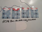 Set of 4 No.2398 Blue with White & Navy Snowflakes Unique Handmade Gift Tags