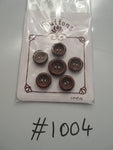 No.1004 Lot of 6 Brown Assorted Marble Effect Buttons