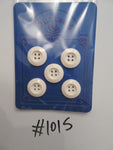 No.1015 Lot of 5 white Solid Colour Buttons
