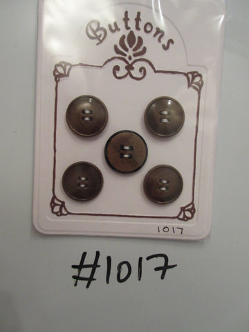 No.1017 Lot of 5 Brown Assorted Buttons